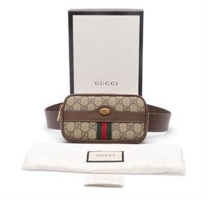 Gucci Ophidia Belt bag Gg Supreme Monogram Dark Beige/Brown Coated Canvas 85/34